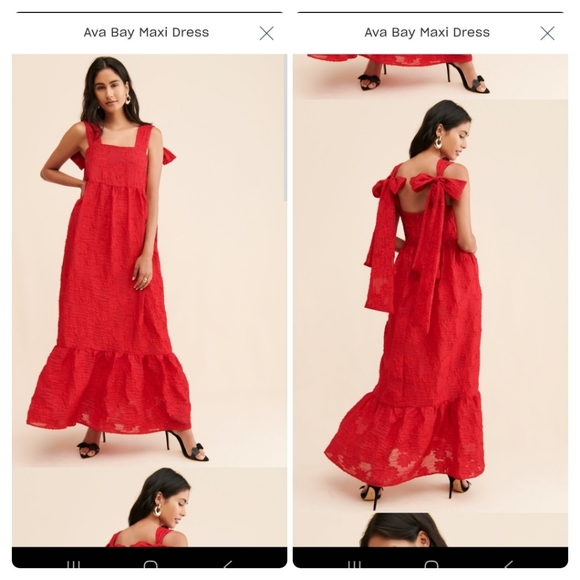 Sister Jane Ava Bay Red Maxi Dress with Bow Details - Picture 1 of 12